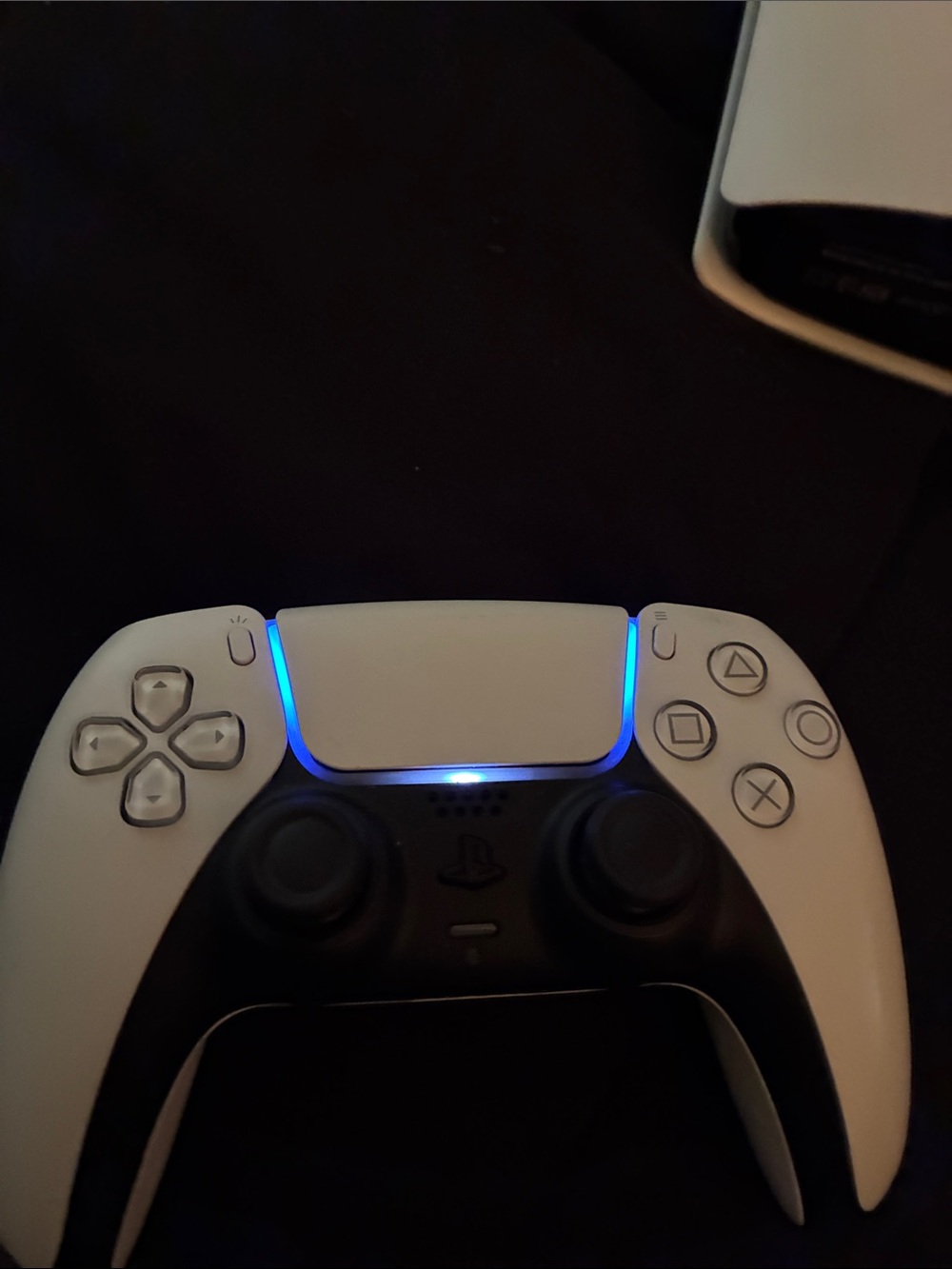 Sony DualSense Controller with Blue LED Accent - White/Black